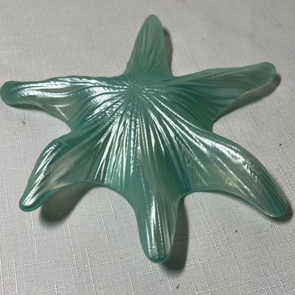 STARFISH Tray Trinket Art Glass Jewelry Dish Beach Cottage Ocean - Picture 3 of 4